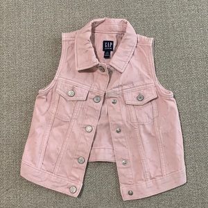 Girls Pink Denim Vest